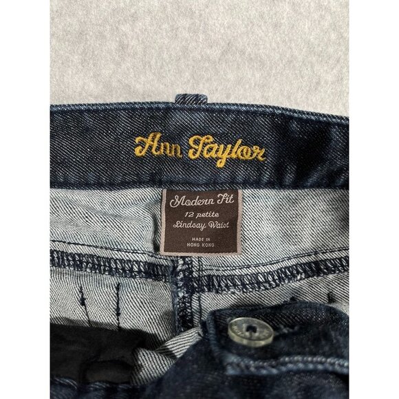 Ann Taylor Modern Fit Size 12 P Lindsey Waist Jeans Wide Leg - Picture 4 of 12